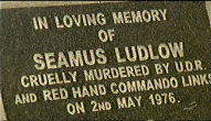 Photograph: Memorial to Seamus Ludlow at the place where the crime was committed.
