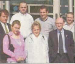 Members of the Ludlow family, including Mrs Nan Sharkey, a sister of Seamus, standing outside Dundalk Courthouse.